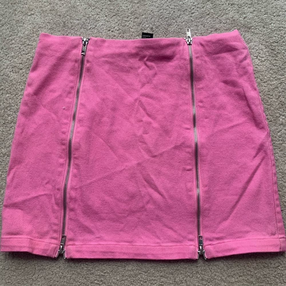 Pink Denim Miniskirt